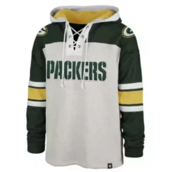 '47 BRAND 47 Brand Green Bay Packers Gridiron Lace Up Hoodie